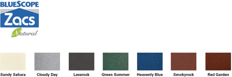 Variety of Colours to Choose From - Bluescope ZACS