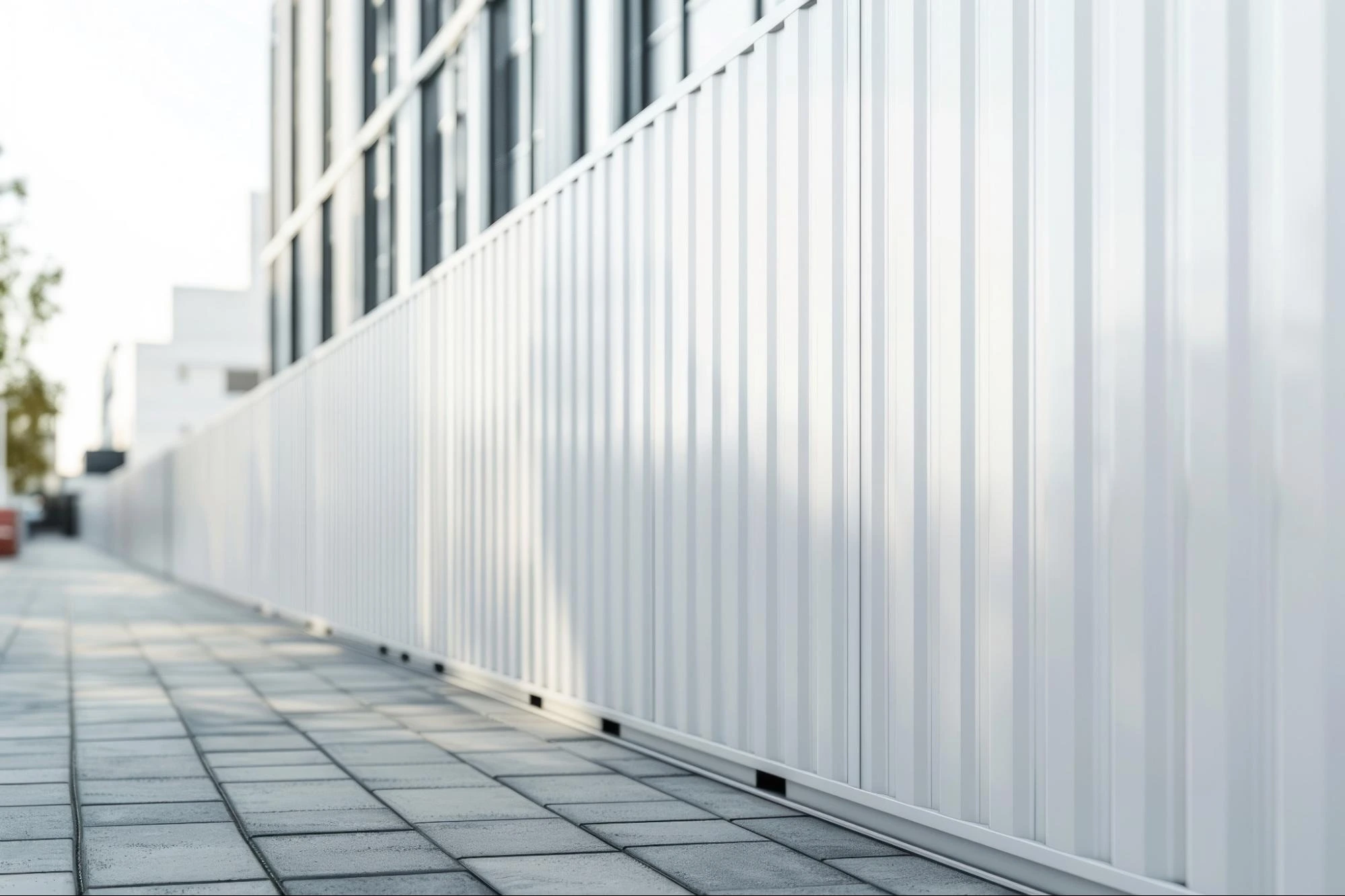 รั้วเมทัลชีทสีขาว